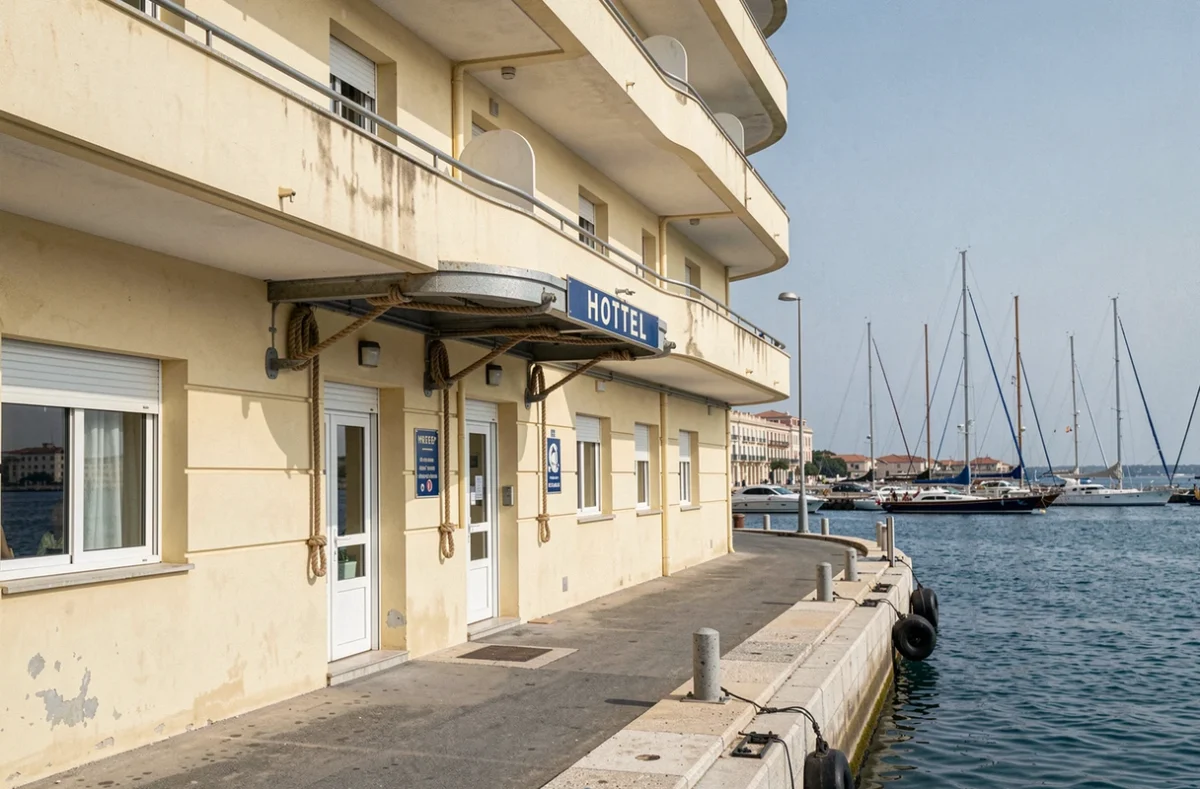 L'Hôtel Le Richelieu à Marseille avec sa façade marine, balcons arrondis et vue sur le port méditerranéen