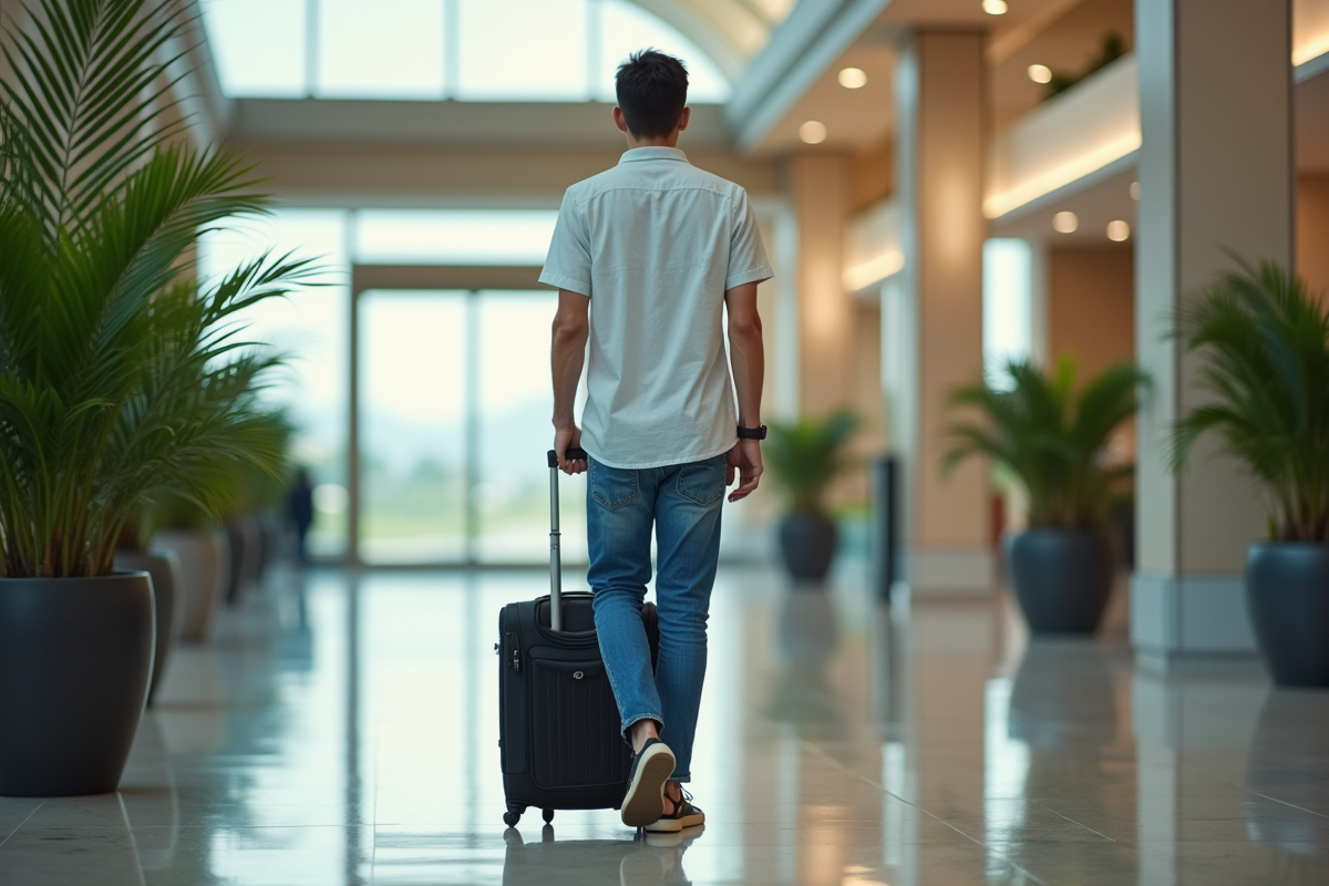 Touriste avec valise à l